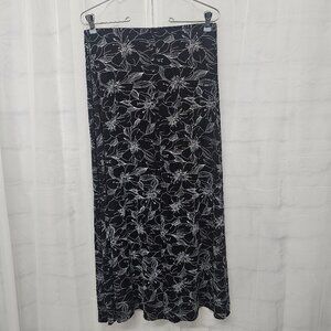Vintage Briggs Skirt Midi Black Grunge Fairy Y2K Floral M